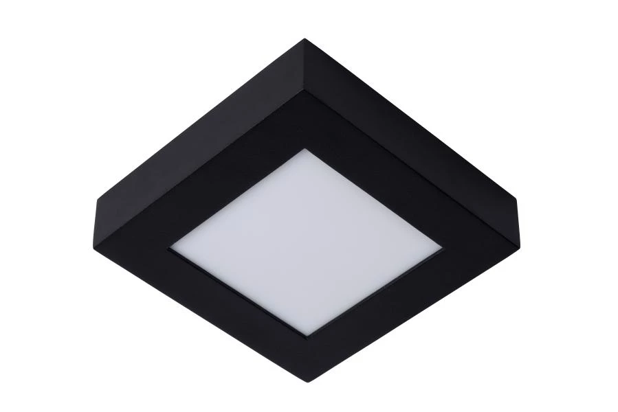 Lucide BRICE-LED - Flush ceiling light Bathroom - LED Dim. - 1x15W 3000K - IP44 - Black - turned off